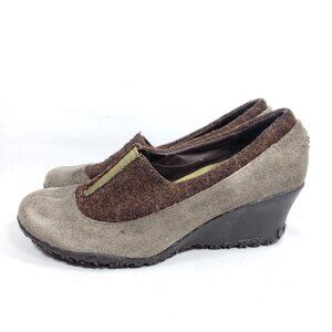 Merrell Tulip Grey Wedge Pump Heels Shoes Women's Size 7 Gray Brown (tu34)